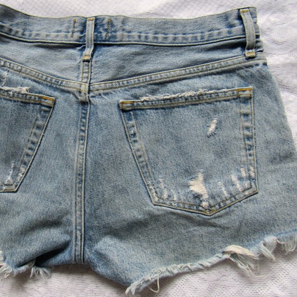 Agolde Shorts Womens 26 Blue Button Cut Off Shorts - Picture 5 of 5